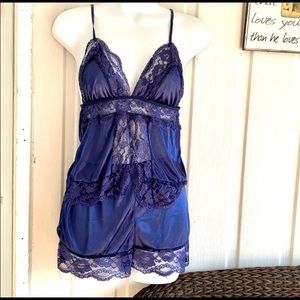 Chemise & Slip Color Blue